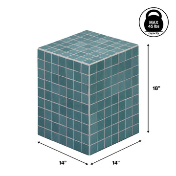Callista 18" Modern Bohemian Ceramic Tiled Rectangle End Table - JONATHAN Y